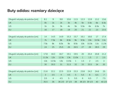 Adidas po polsku rozmiary